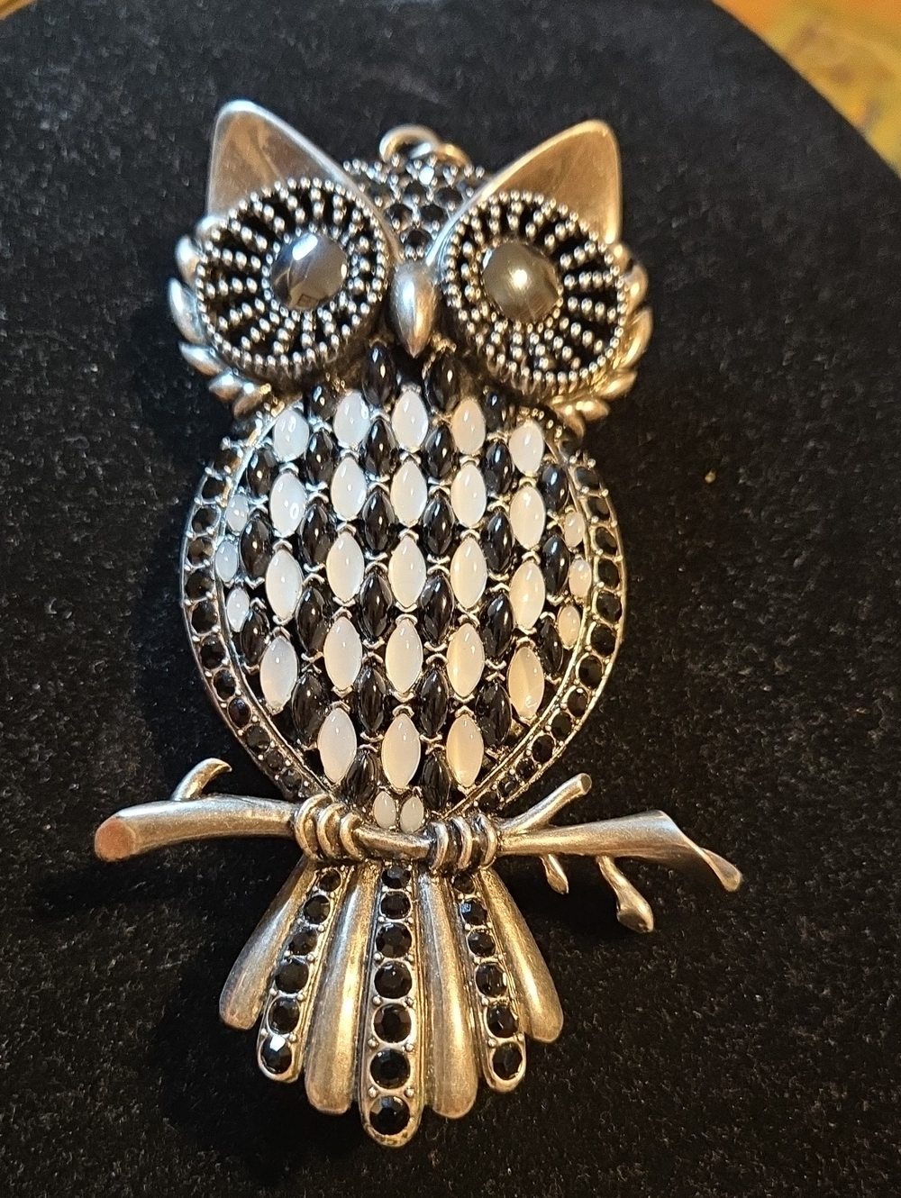 Rara Avis Iris Apfel Bejeweled Owl Statement Perfume Pendant